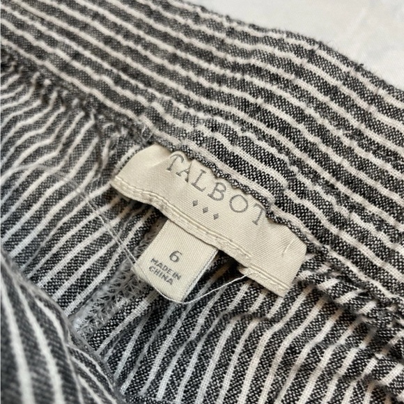 Talbots Gray and White Pinstripe Trousers pants women’s size m chambray linen - Picture 2 of 16
